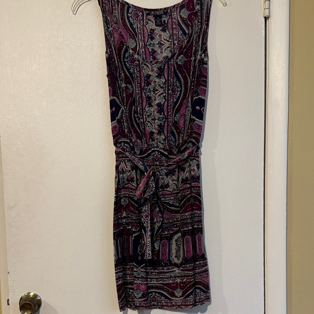 Lucky Brand Paisley Mini Dress - Purple and Pink